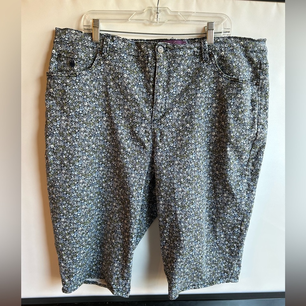 GLORIA VANDERBILT AMANDA BOHEMIAN  BERMUDA SPORTS COTTON FLORAL 22W
